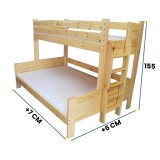 Solid pine wood bunk bed Basilio