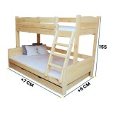 Solid pine wood bunk bed Luis