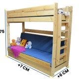 Bunk Bed with Sofa Bed Carlos – Solid Pine Wood + Mattresses