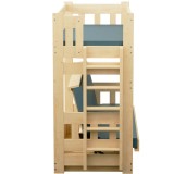 Lit Superposé avec Canapé-Lit Fabio – Bois Massif Pin + Matelas