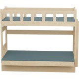 Lit Superposé avec Canapé-Lit Fabio – Bois Massif Pin + Matelas