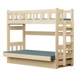 Bunk Bed with Sofa Bed Fabio – Solid Pine Wood + Mattresses