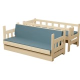 Bunk Bed with Sofa Bed Fabio – Solid Pine Wood + Mattresses