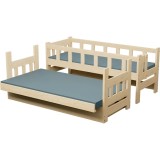 Bunk Bed with Sofa Bed Fabio – Solid Pine Wood + Mattresses