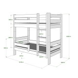 Lit superposé en bois massif Casper