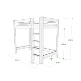 Solid pine wood loft bed mezzanine